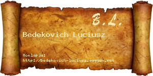 Bedekovich Luciusz névjegykártya